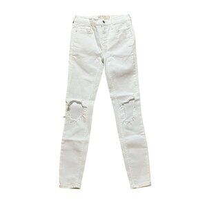 Free People Womens Distressed White Skinny Jeans W24R Made In Turkey Casual Deni